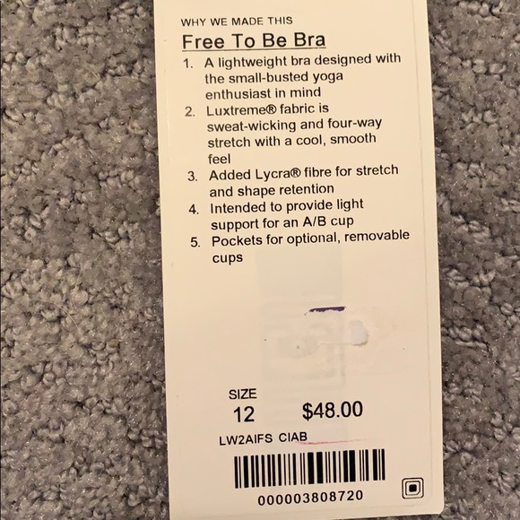 NWT lululemon Free to Be Bra size 12 - Picture 5 of 6